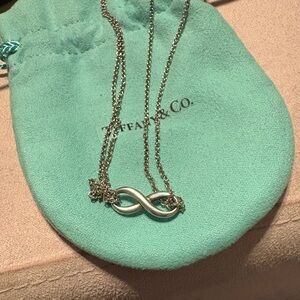 Tiffany & Co. Infinity Silver Double Chain Necklace